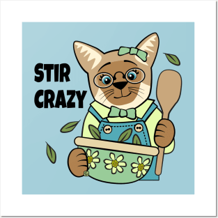 Stir Crazy Cooking Siamese Cat Posters and Art